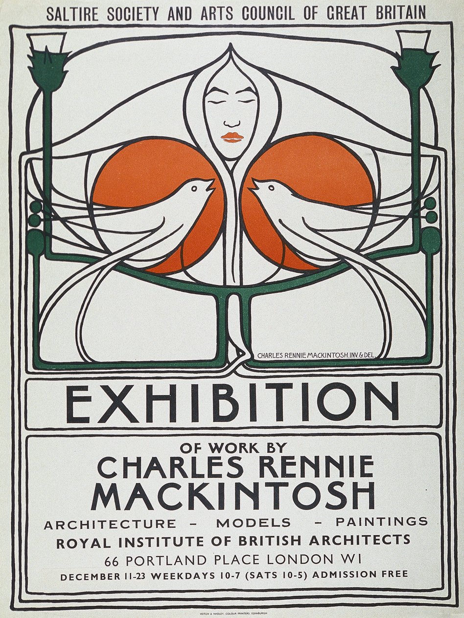 Plakát: The Scottish Musical Review, reprodukce z roku 1953 po originálu z roku 1896 (barevná litografie) od Charles Rennie Mackintosh