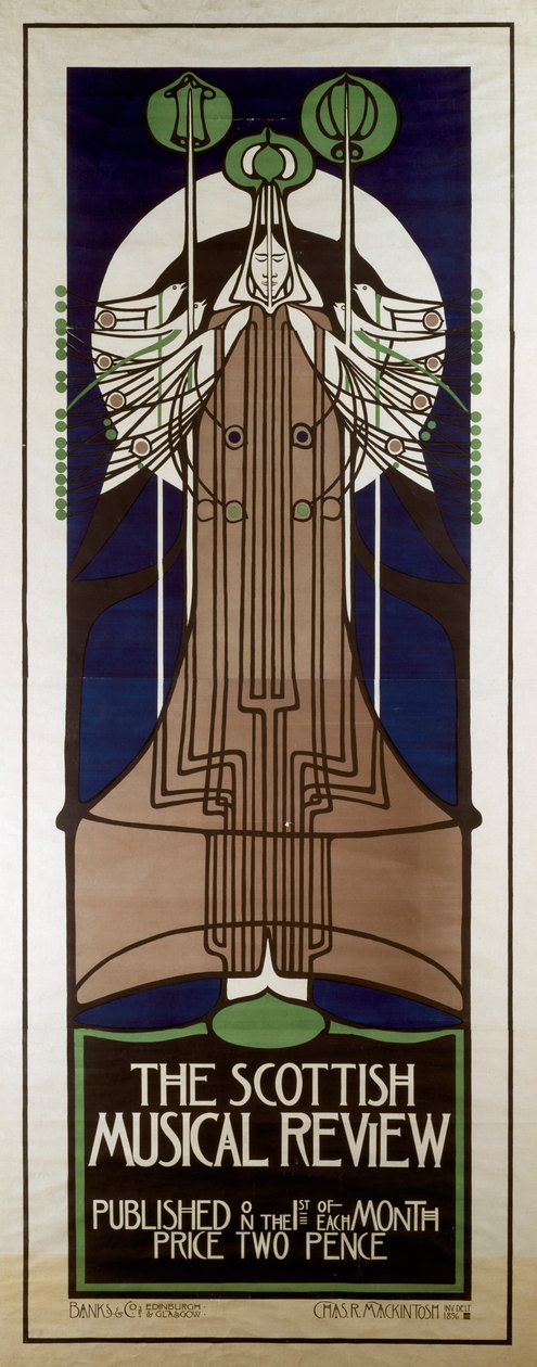 Plakát inzerující Scottish Musical Review od Charles Rennie Mackintosh