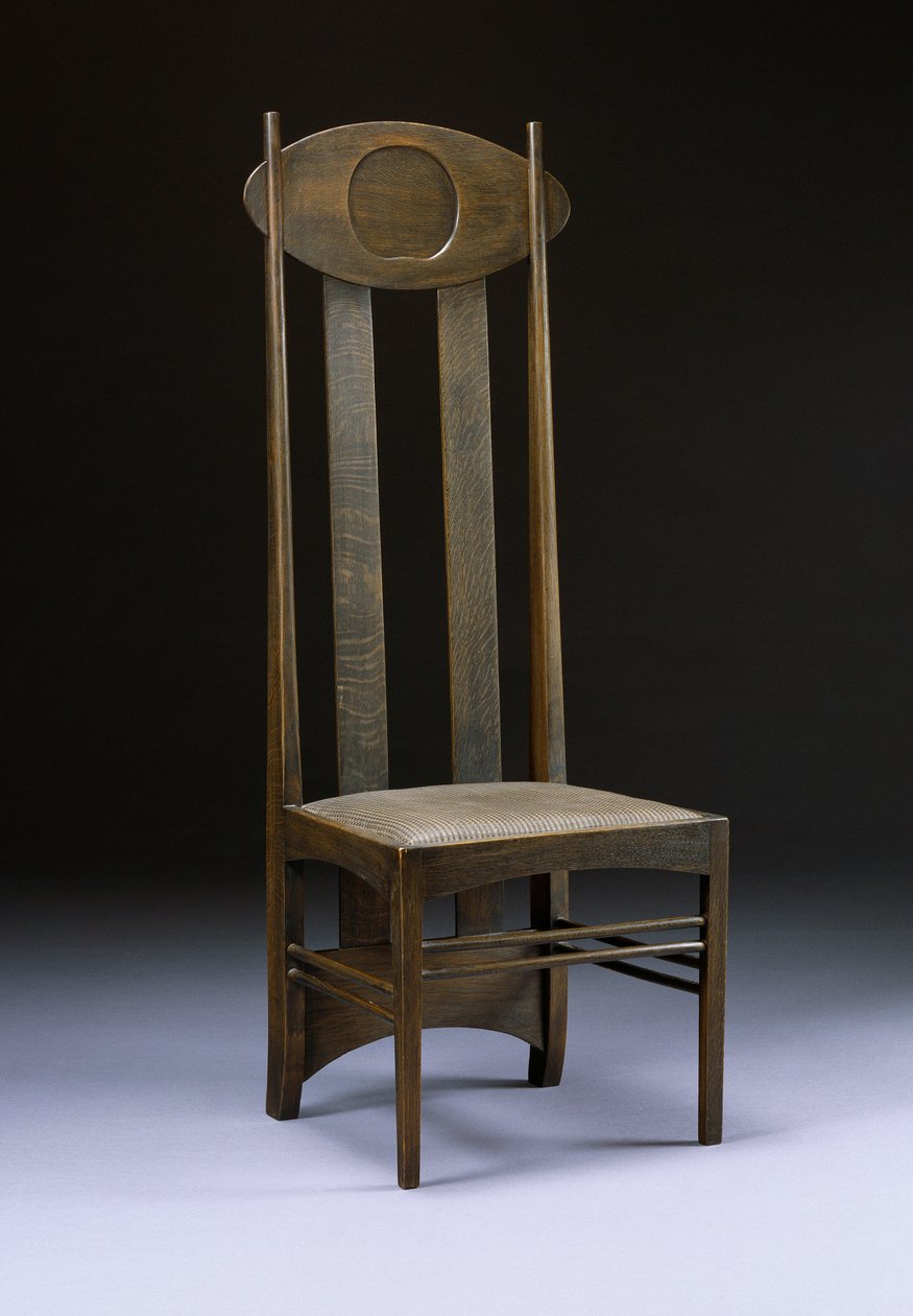 Vzácná a důležitá židle s vysokým opěradlem, cca 1898-99 (dub) od Charles Rennie Mackintosh