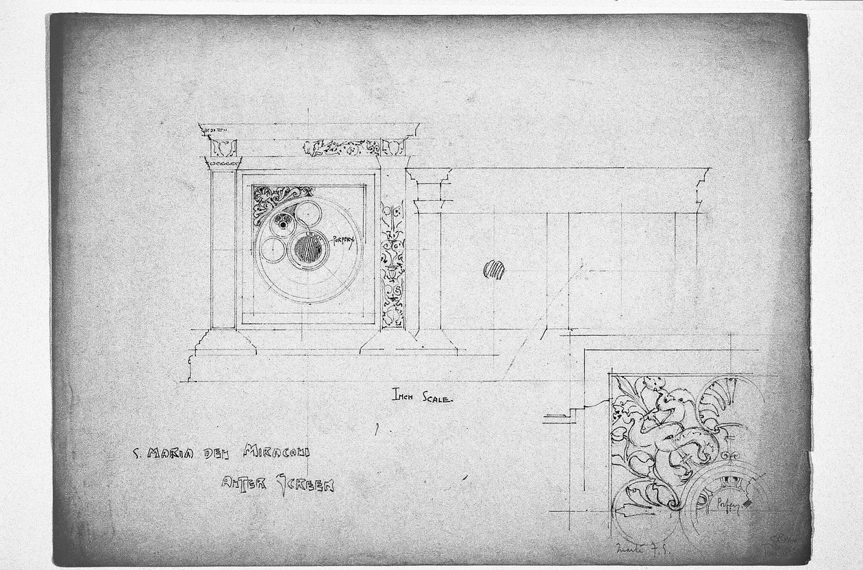 S. Maria dei Miracoli Altar Screen, 1891 od Charles Rennie Mackintosh