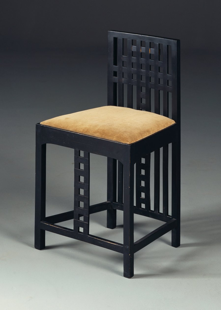 Postranní křeslo, cca 1905/10 (ebonizované dřevo) od Charles Rennie Mackintosh