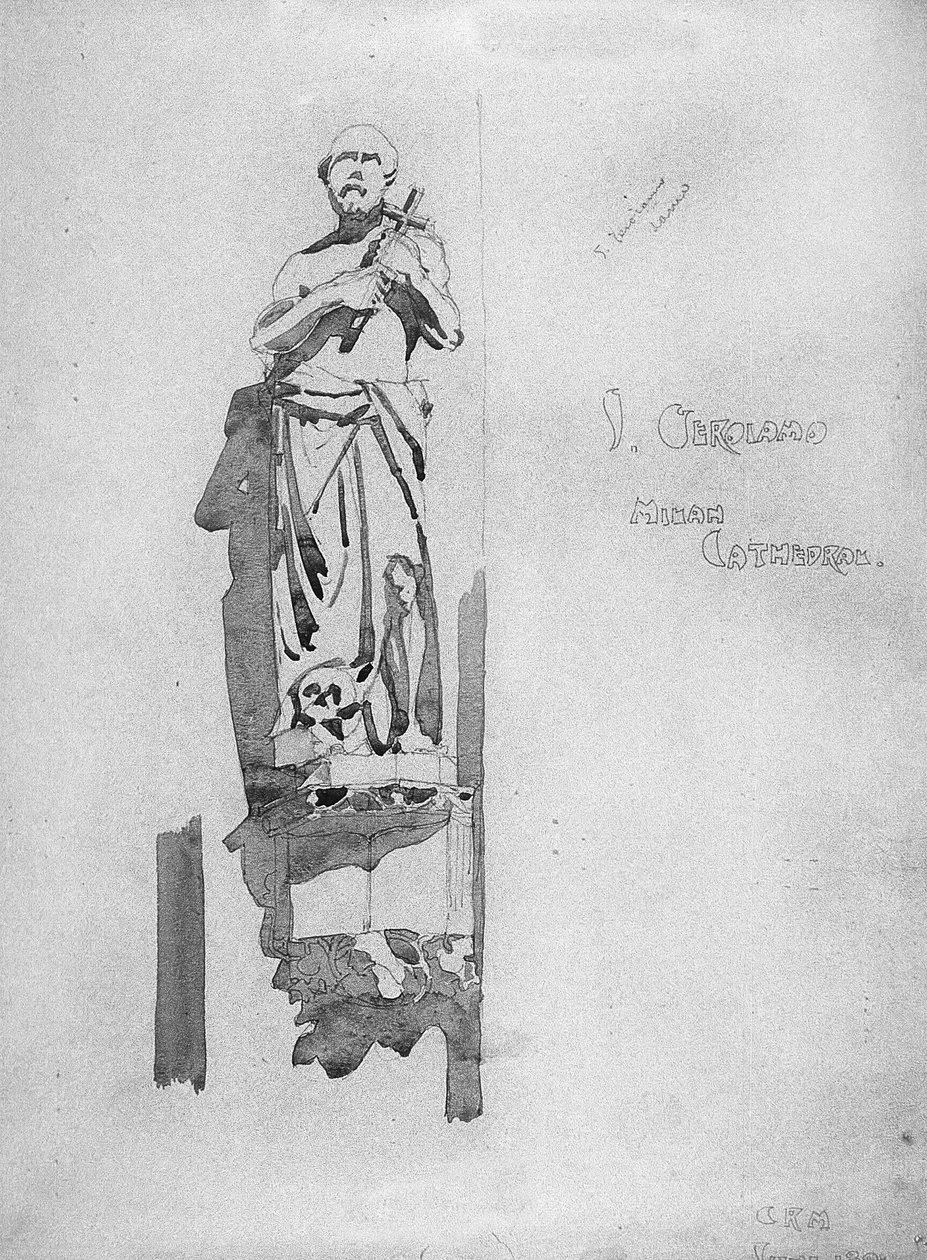 Sv. Jeroným, 1891 (tužka a akvarel na papíře) od Charles Rennie Mackintosh