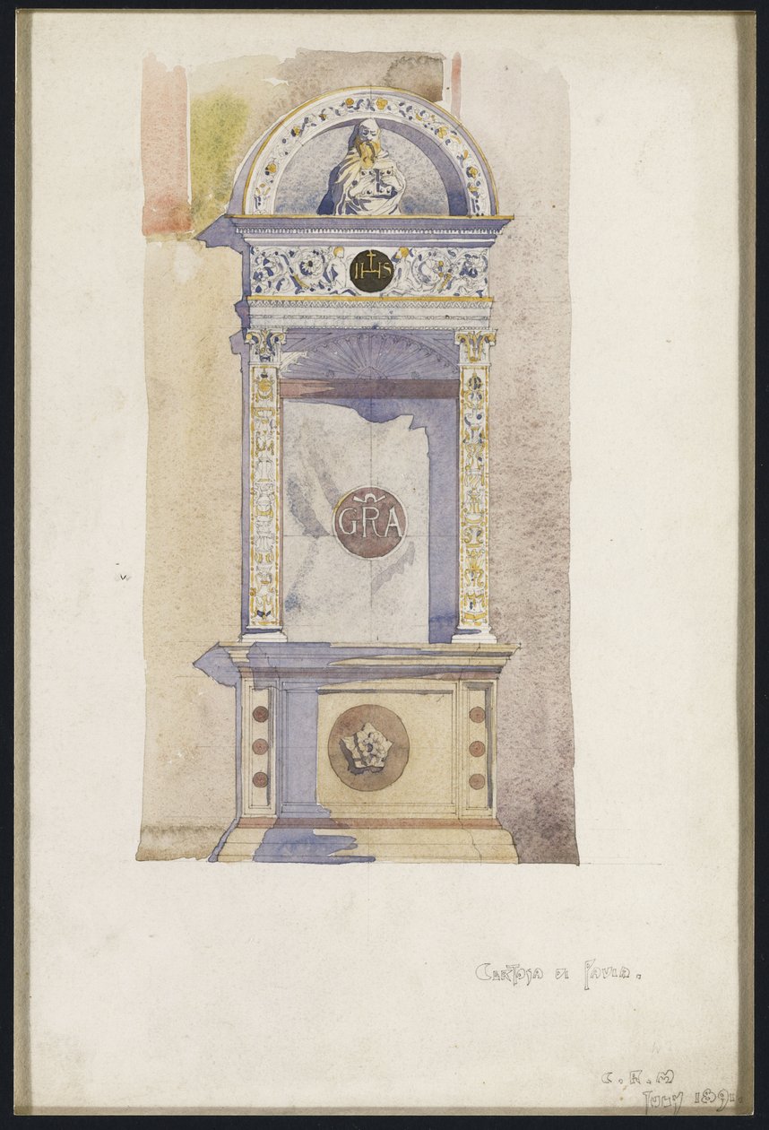 Studie o jezuitském oltáři, Certosa di Pavia, 1891 od Charles Rennie Mackintosh