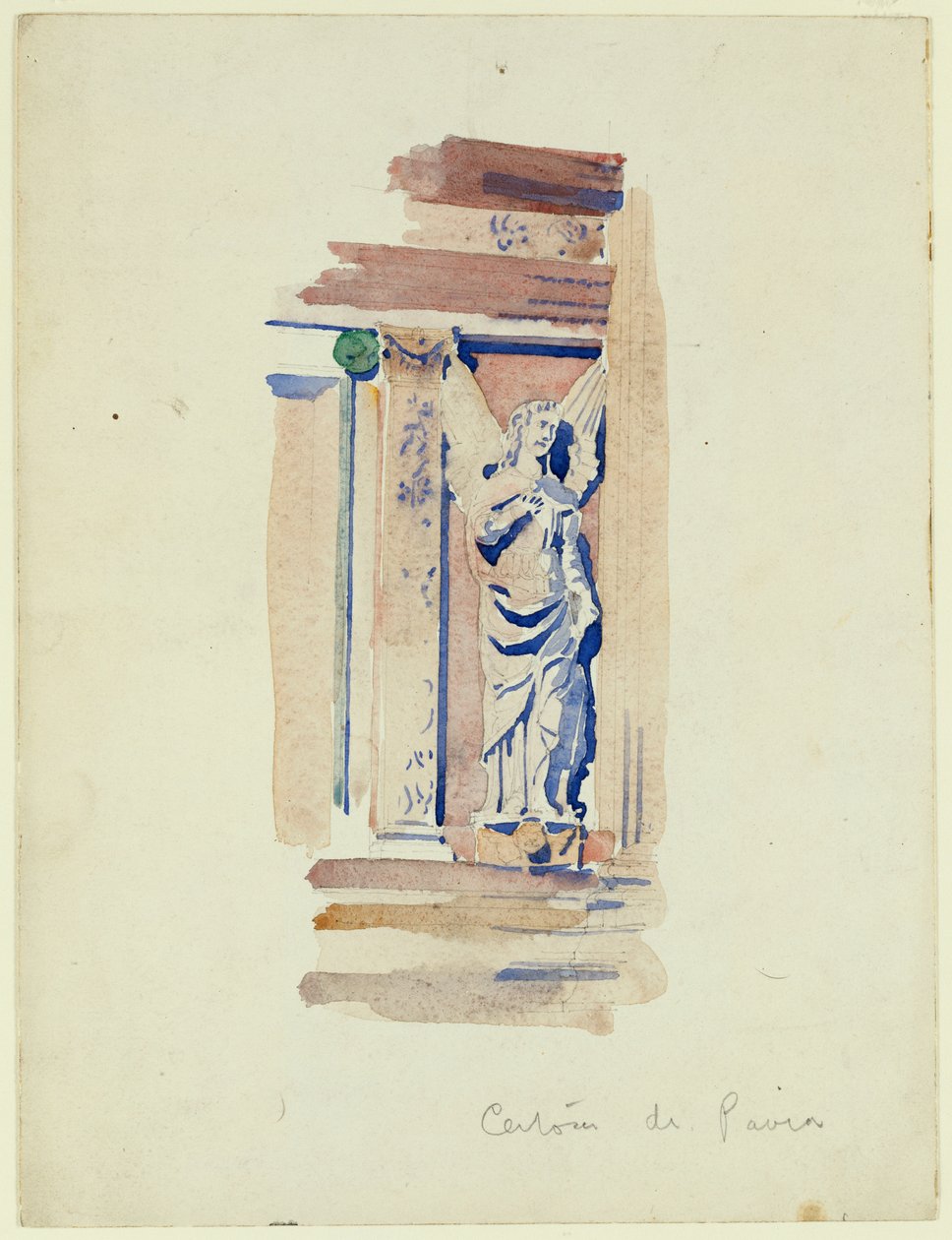 Studie sochy anděla, Certosa di Pavia, 1891 od Charles Rennie Mackintosh