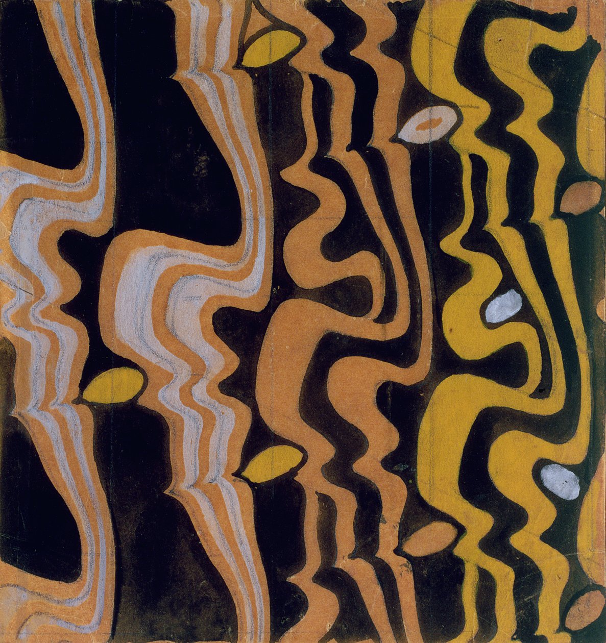 Textilní design (wc a tužka na hnědém papíře) od Charles Rennie Mackintosh