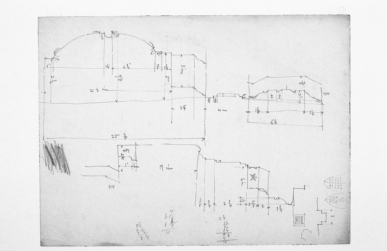 Bez názvu (pracovní list skic), 1891 od Charles Rennie Mackintosh
