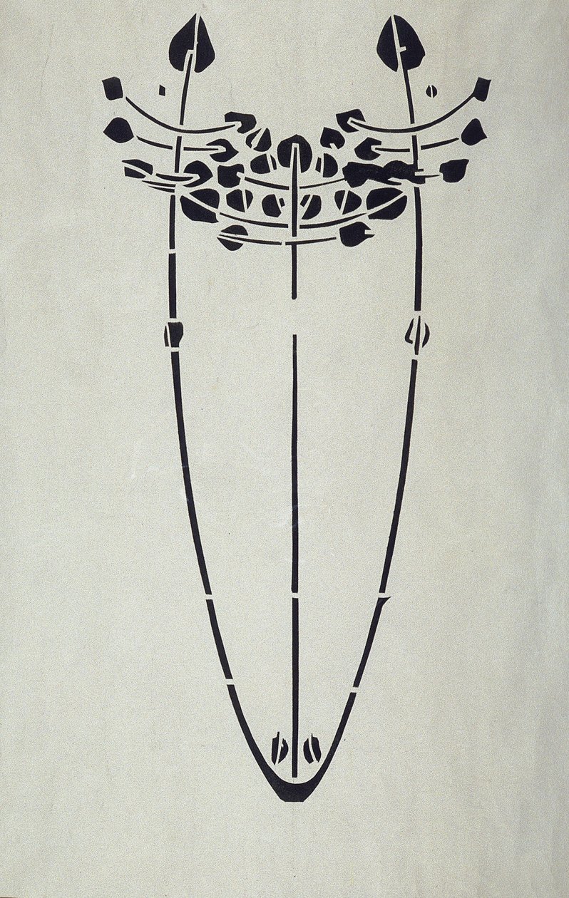 Moderní reprodukce z originální šablony Mackintosh pro nástěnnou dekoraci, motiv stromu, 1902 (barva plakátu na kazetovém papíru) od Charles Rennie Mackintosh