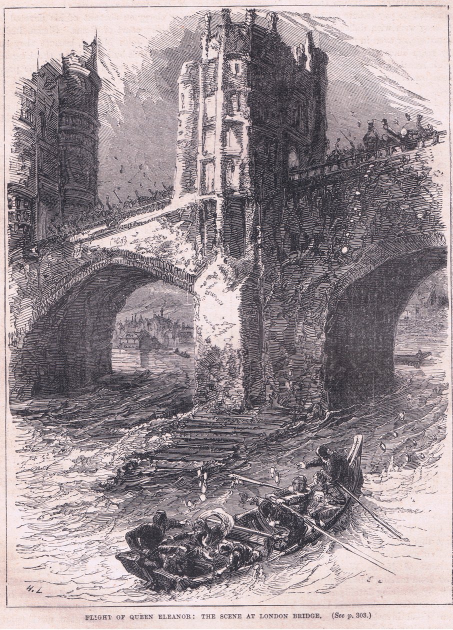 Útěk královny Eleonory: scéna na London Bridge 1263 n. l. od Charles Ricketts