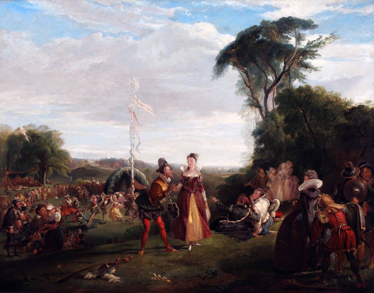 První máj v době královny Alžběty 1821 (olej na plátně) od Charles Robert Leslie
