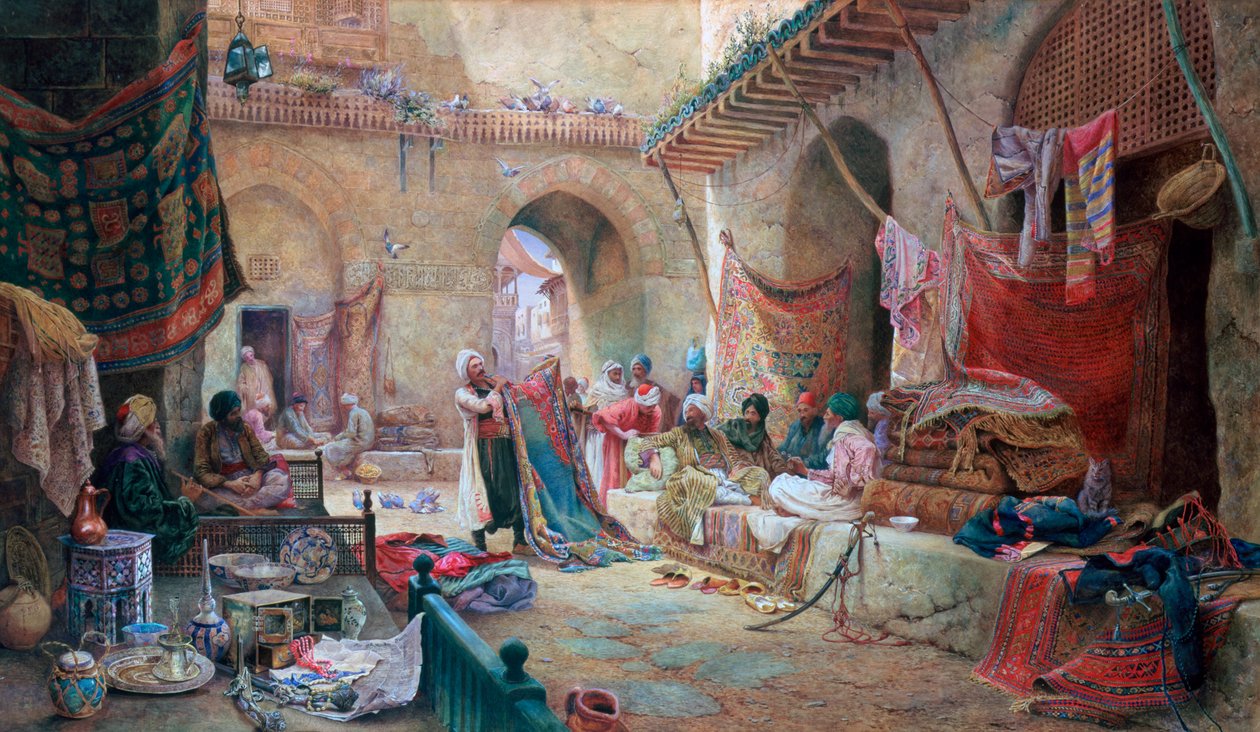 Kobercový bazar, Káhira, 1887 od Charles Robertson