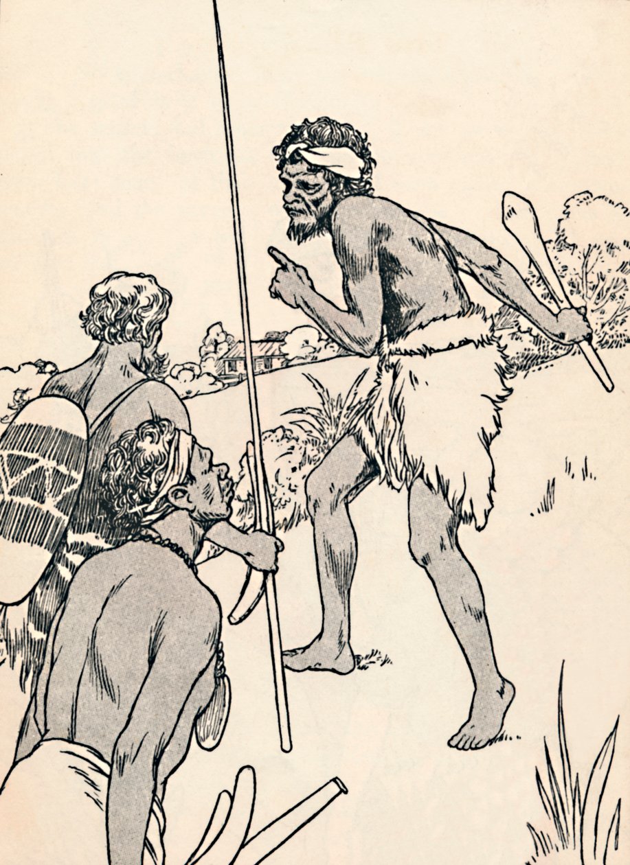 Domorodí muži se blíží k farmě osadníků, 1912 od Charles Robinson