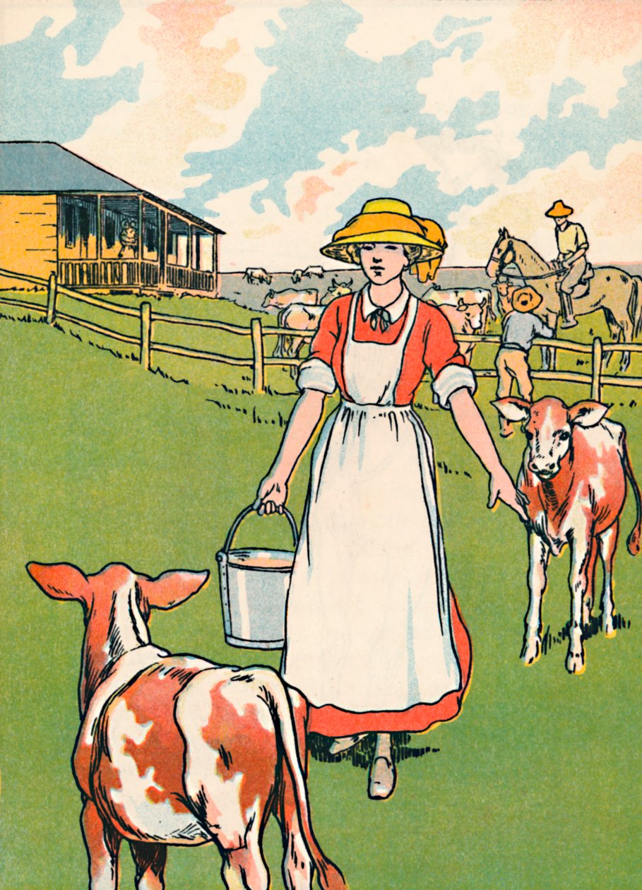 Australská mléčná farma, 1912 od Charles Robinson