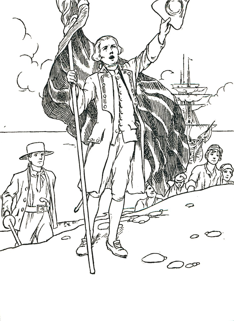 Captain Cook Landing v Austrálii, 1912 od Charles Robinson