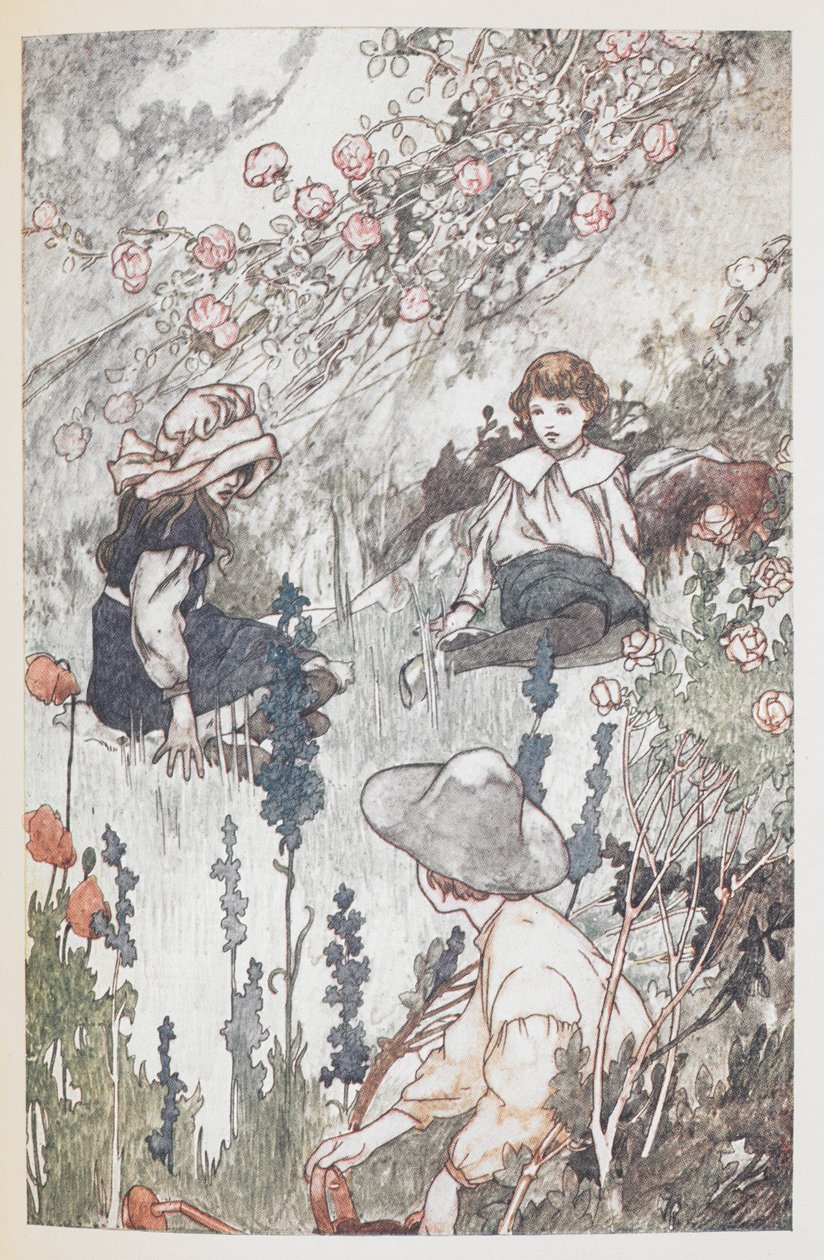 Děti v tajné zahradě: Mary Lennoxová, Colin Craven a Dickon Sowerby. od Charles Robinson