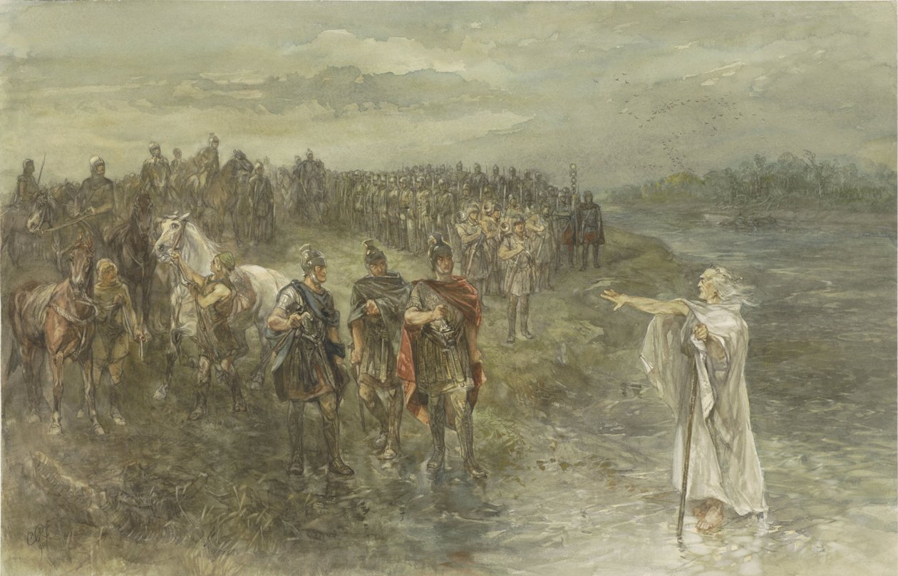 Římský generál Drusus a germánský věštec od Charles Rochussen