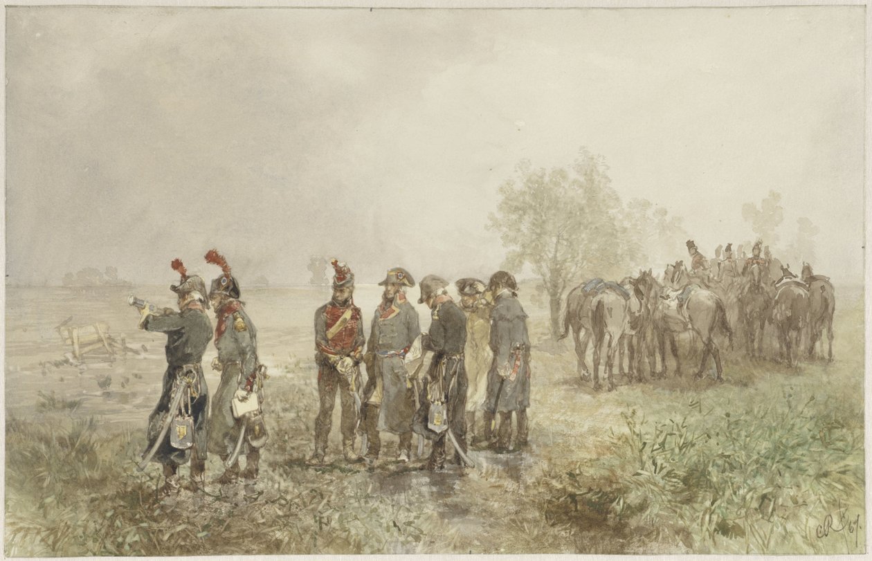 Setkání francouzských důstojníků v Holandsku, 1793 od Charles Rochussen