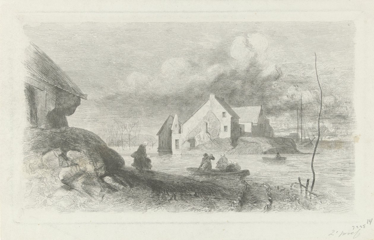 Povodeň v Lith Povodňová katastrofa 1855 (název série) od Charles Rochussen
