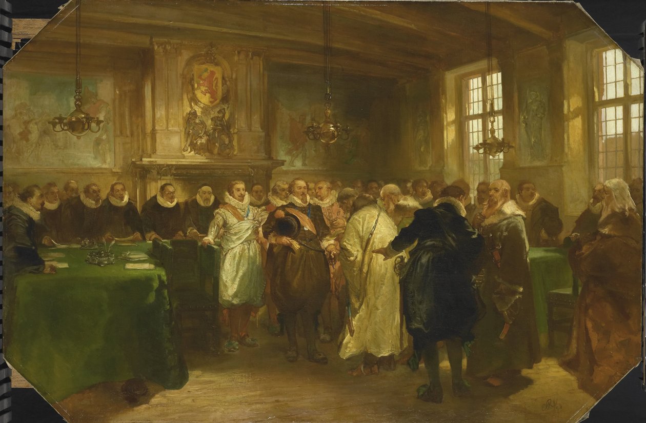 Princ Maurits přijímá ruskou delegaci v roce 1614 od Charles Rochussen