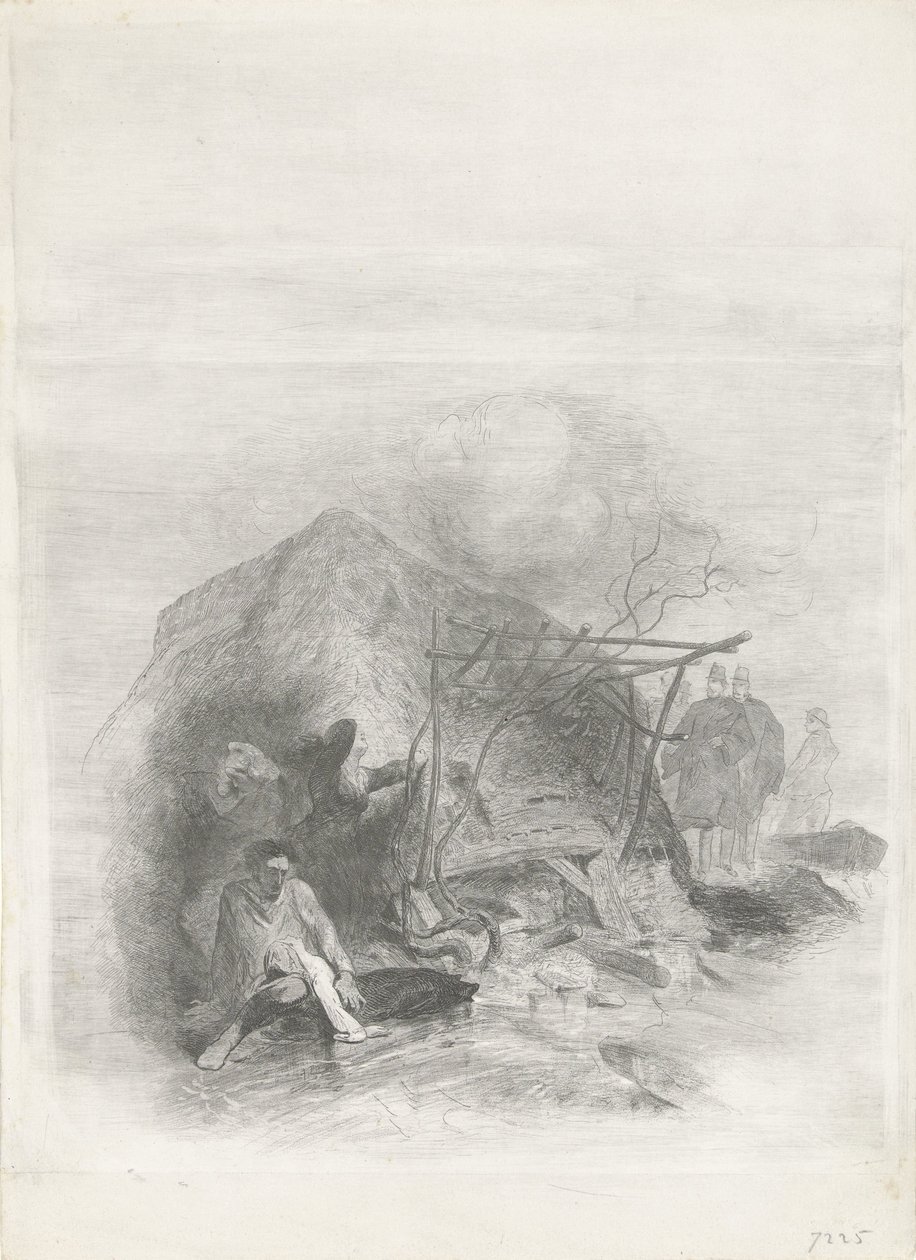 Oběti povodňové katastrofy z roku 1855 Povodňová katastrofa 1855 (název série) od Charles Rochussen