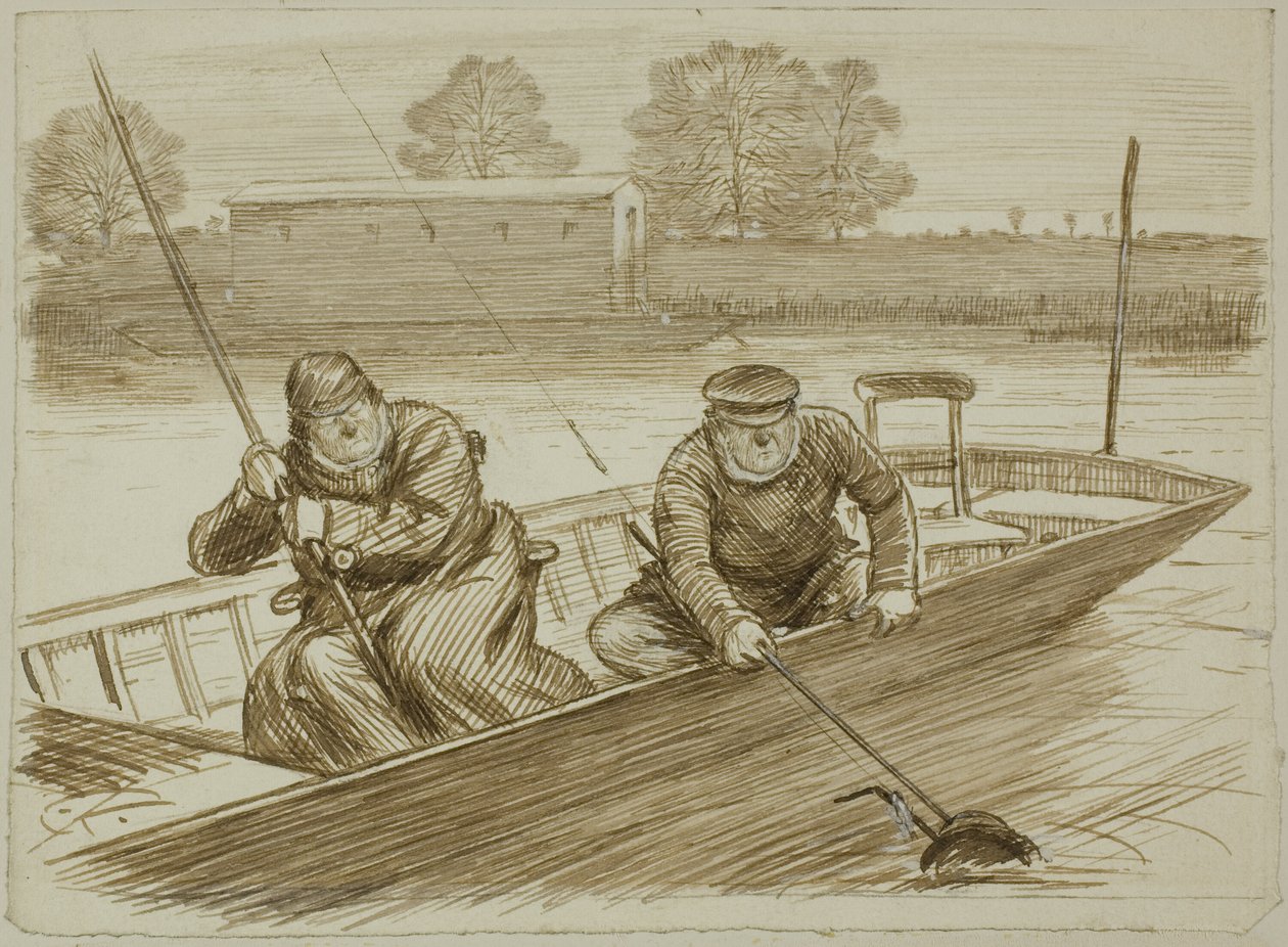 Rybářská scéna od Charles Samuel Keene