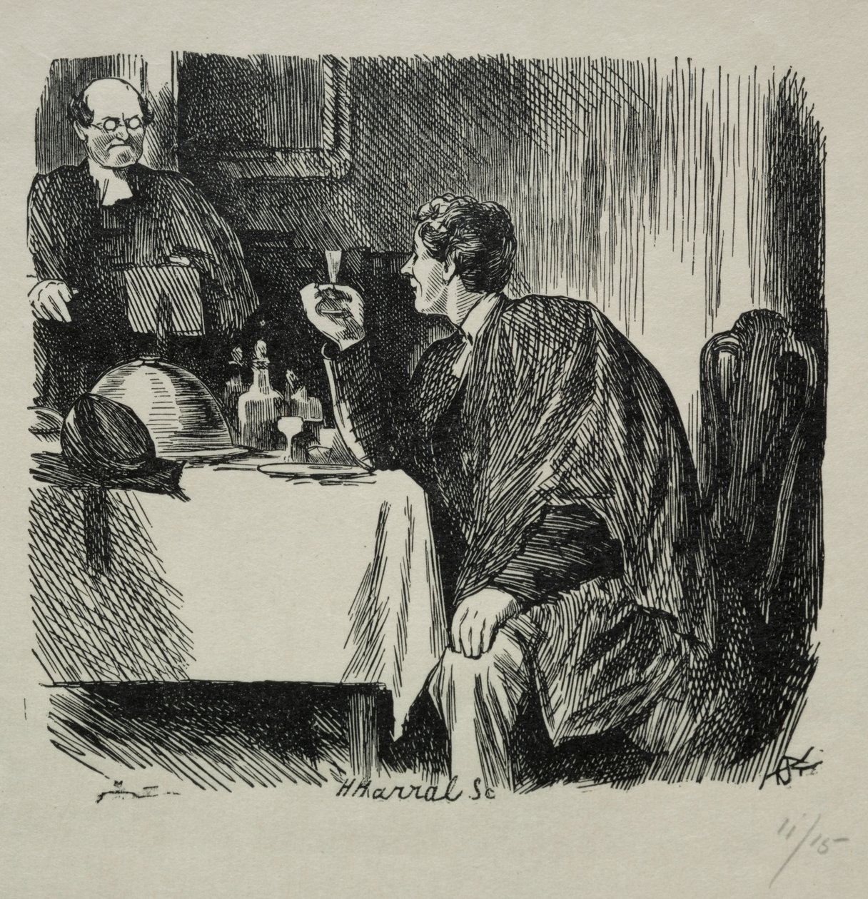 Tomkins Degree Večeře a jak to skončilo, 1868. od Charles Samuel Keene
