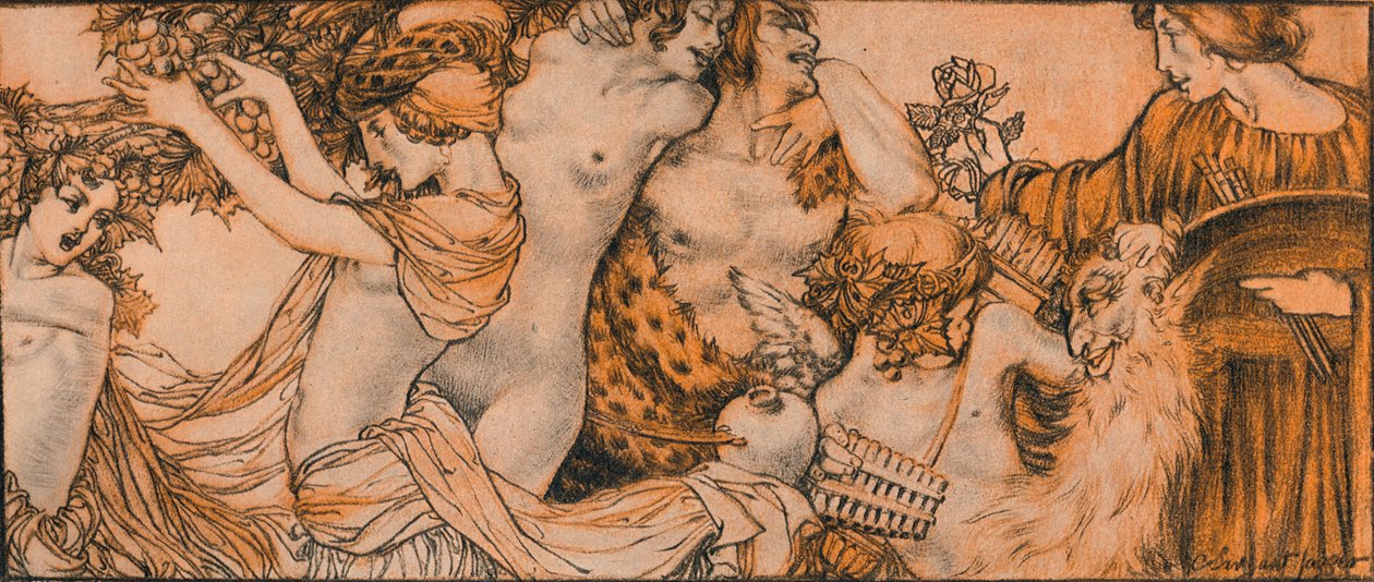 Ilustrace z Rubaiyat Omar Khayyam, c20. století 1914-1915 od Charles Sergeant Jagger