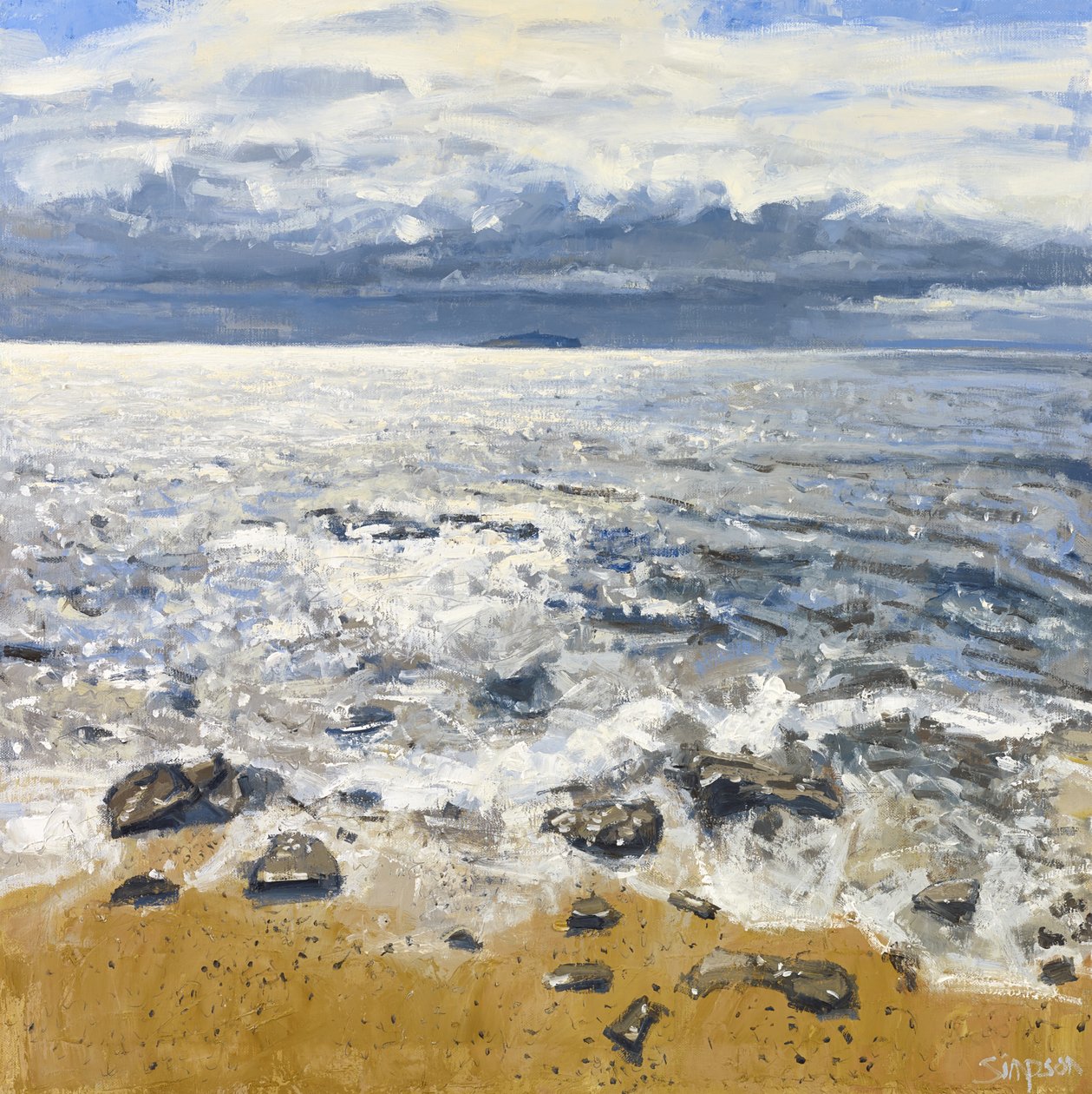 Crail Shore, 2015 (olej na plátně) od Charles Simpson