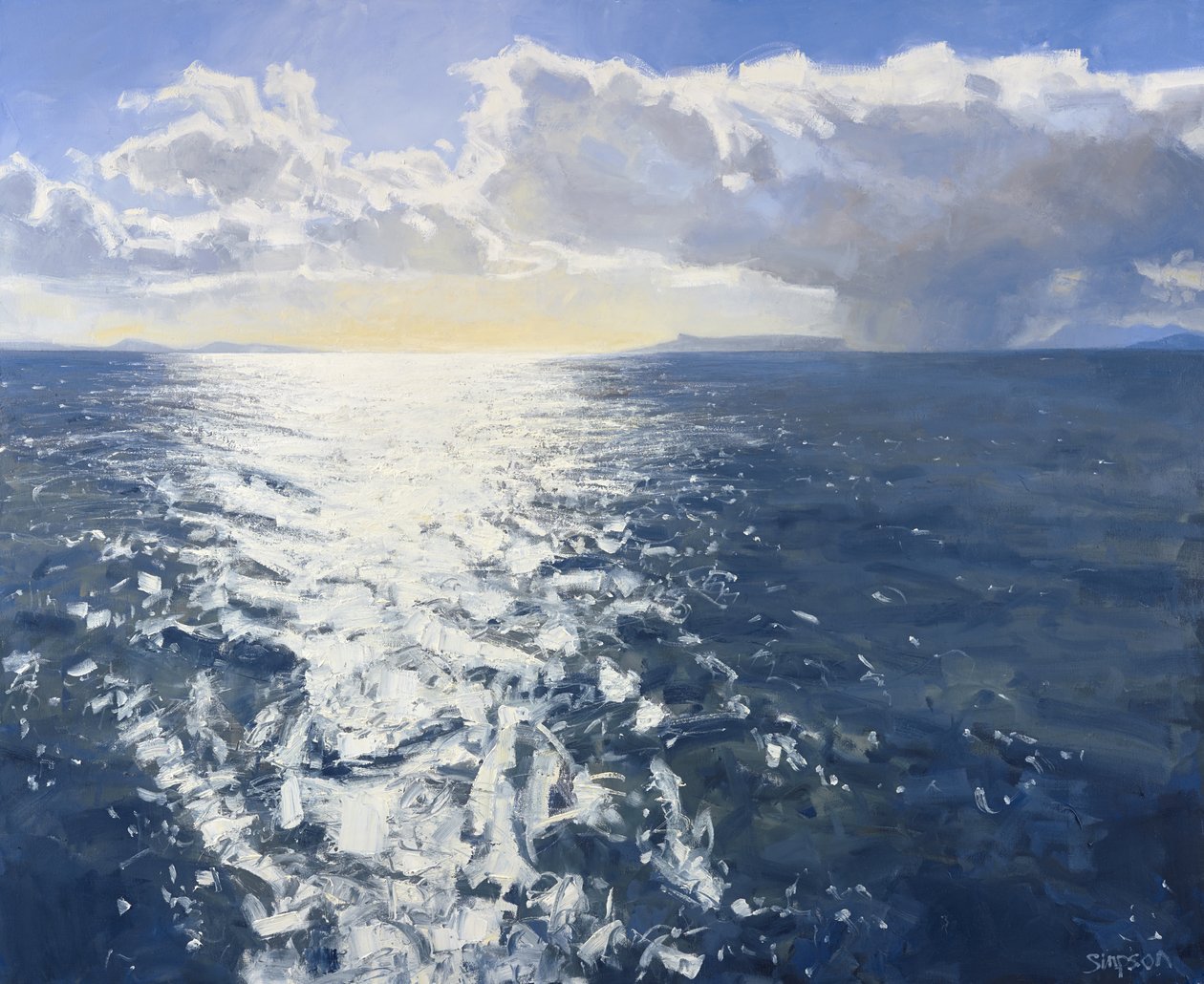 Crossing the Sound, 2015 (olej na plátně) od Charles Simpson