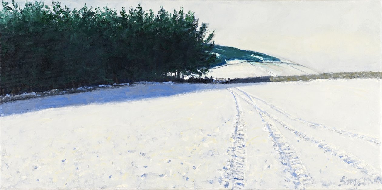 Temné stromy a sníh, 2011 (olej na plátně) od Charles Simpson