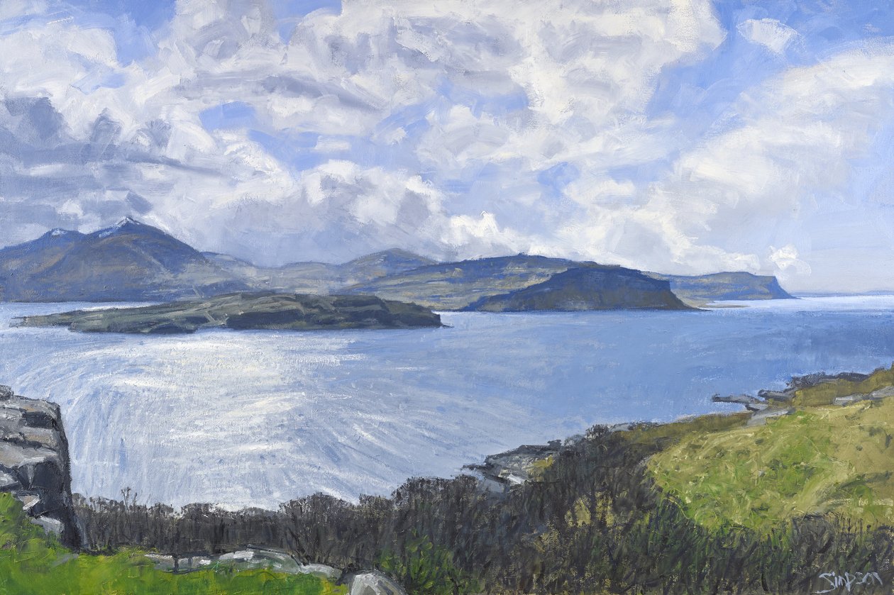 Eorsa, Loch na Keal, 2013 (olej na plátně) od Charles Simpson