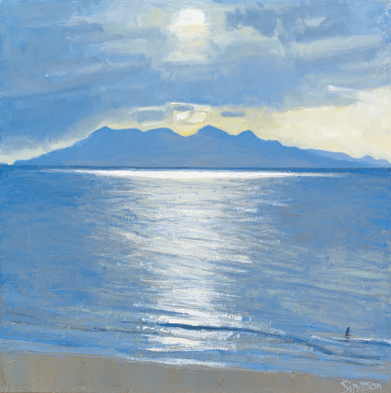 Večerní koupání, 2014 (olej na plátně) od Charles Simpson