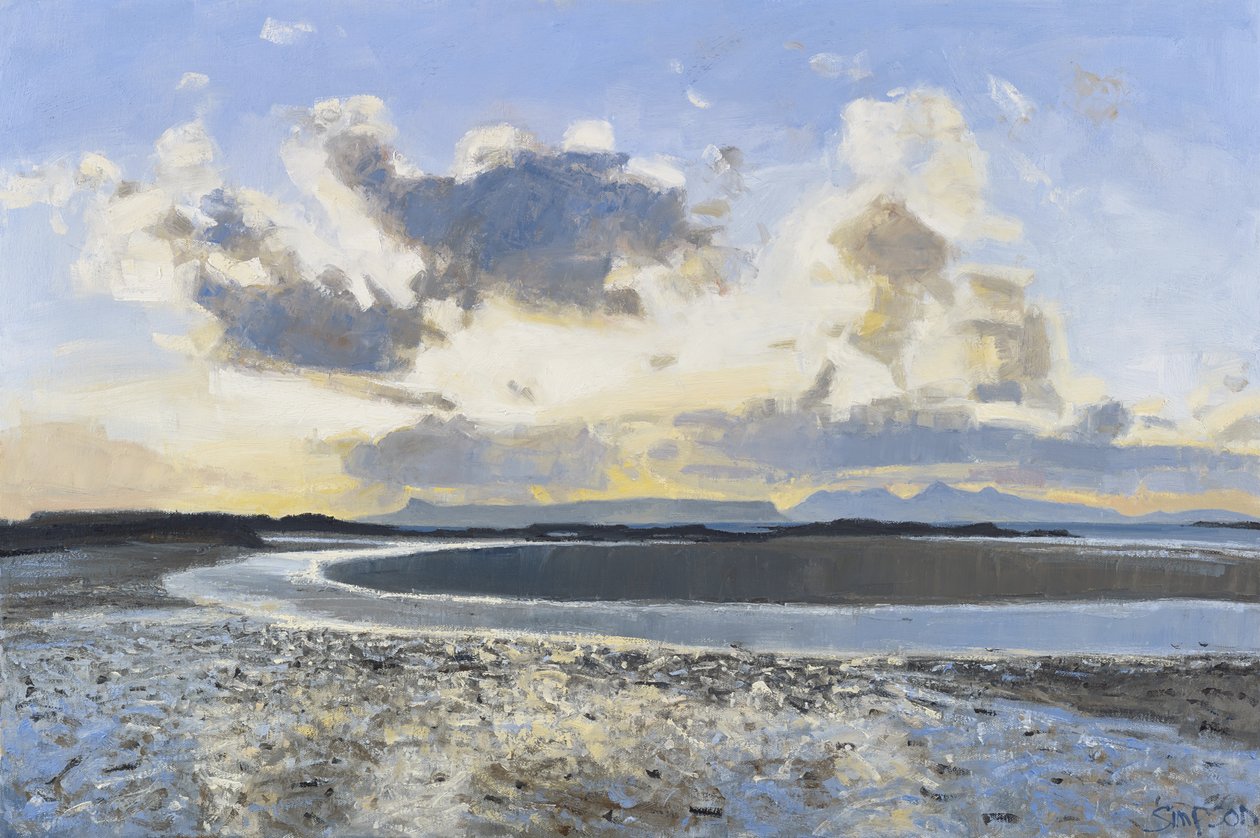 Večerní mraky, Eigg  Rum, 2015 (olej na plátně) od Charles Simpson