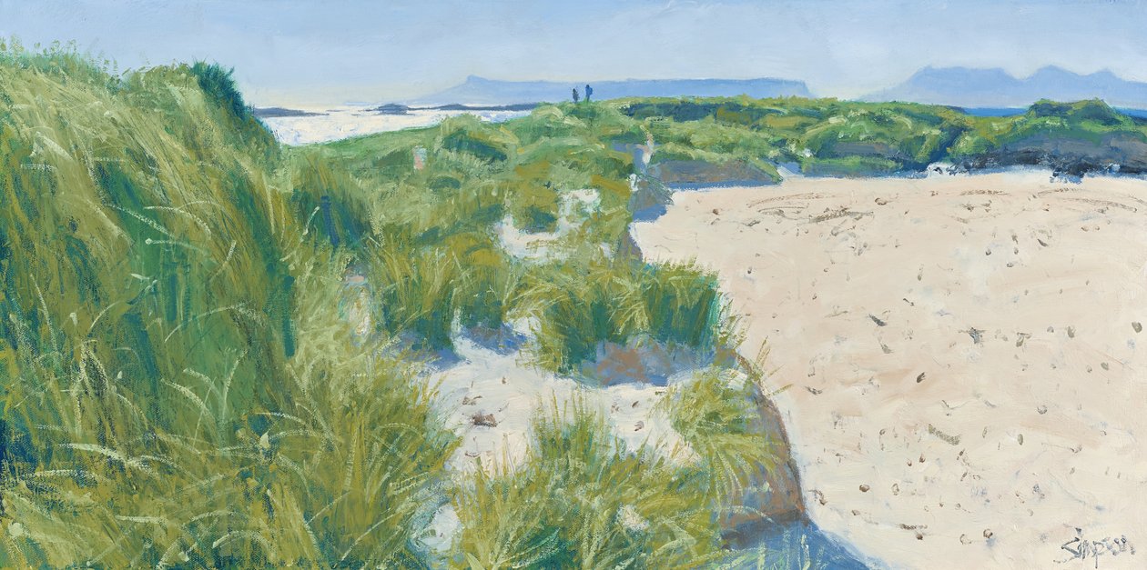 Postavy na dunách, 2015 (olej na plátně) od Charles Simpson