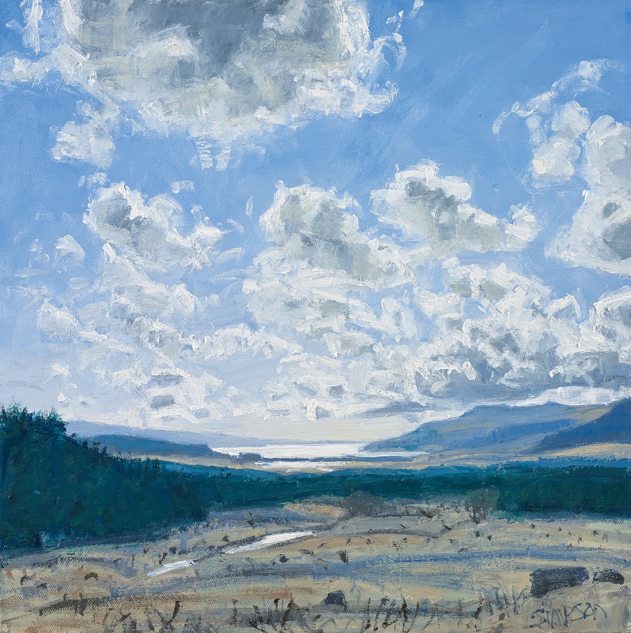Loch Scridain, Mull, 2013 (olej na plátně) od Charles Simpson