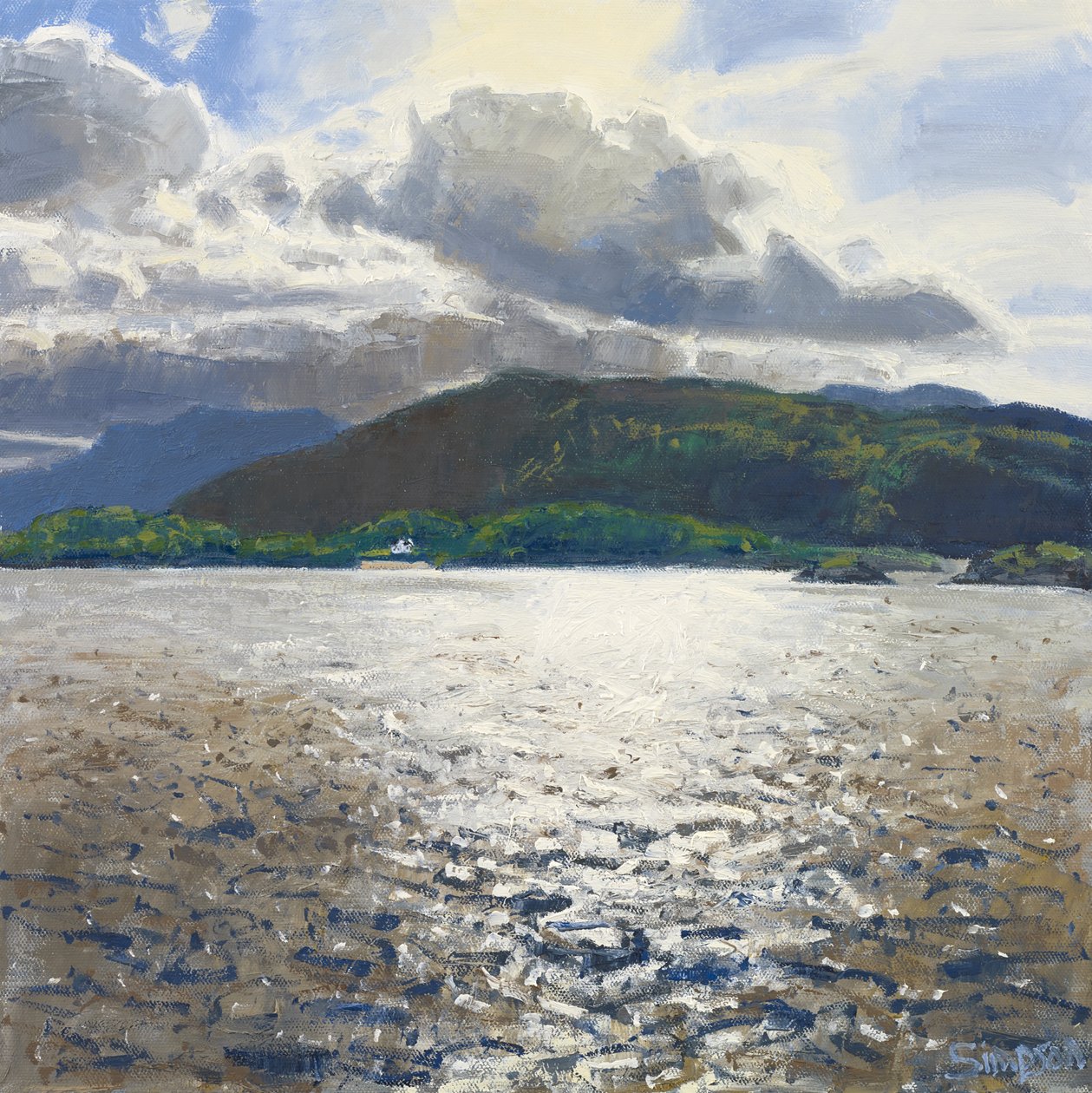 Loch nan Uamh, 2015 (olej na plátně) od Charles Simpson