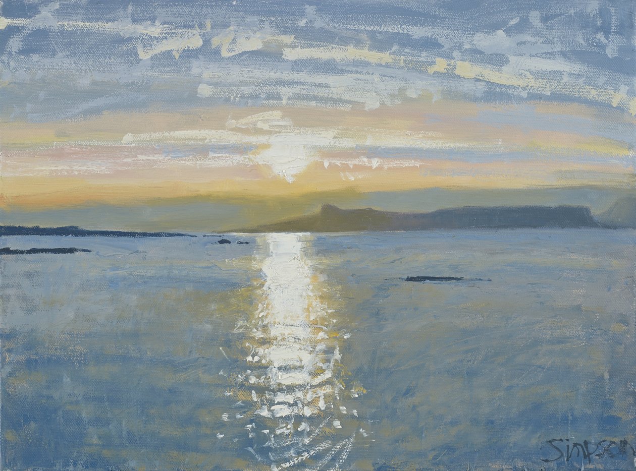 Západ slunce, 2013 (olej na plátně) od Charles Simpson