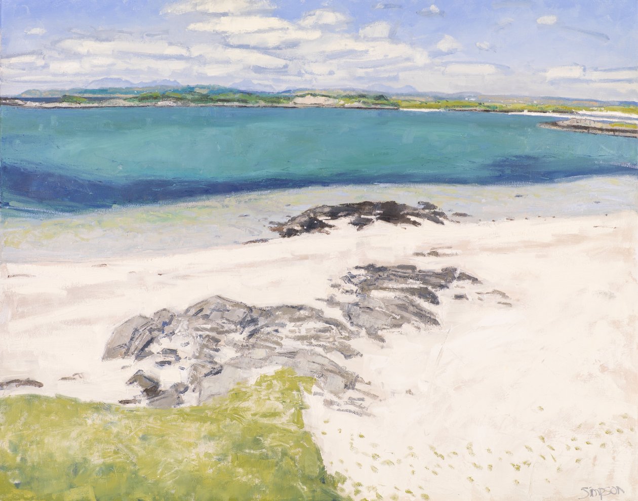 Traigh Morning, 2016 (olej na plátně) od Charles Simpson