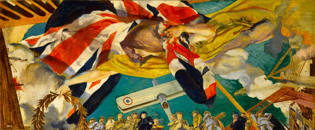 Studie pro nástropní malbu ve Velkém sále Institutu stavebních inženýrů, c.1919 od Charles Sims