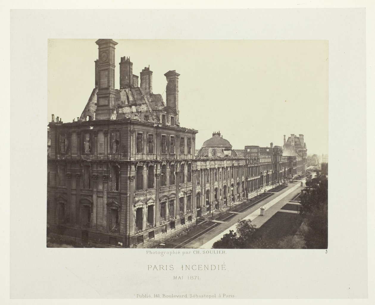 Paris Fire (Tuileries Palace, Marsan Pavilion) od Charles Soulier