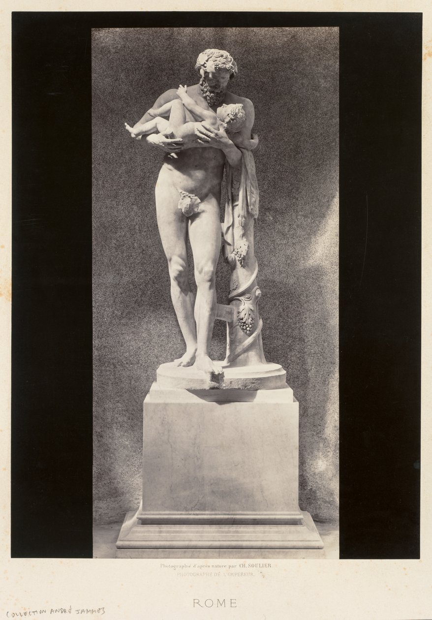 Silenus Holding the Child Dionýsos, Louvre Museum, Paris, c. 60. léta 19. století. od Charles Soulier