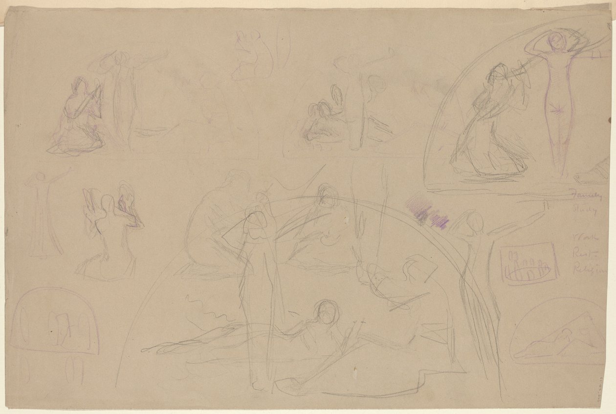 Studie pro lunetu [verso] od Charles Sprague Pearce
