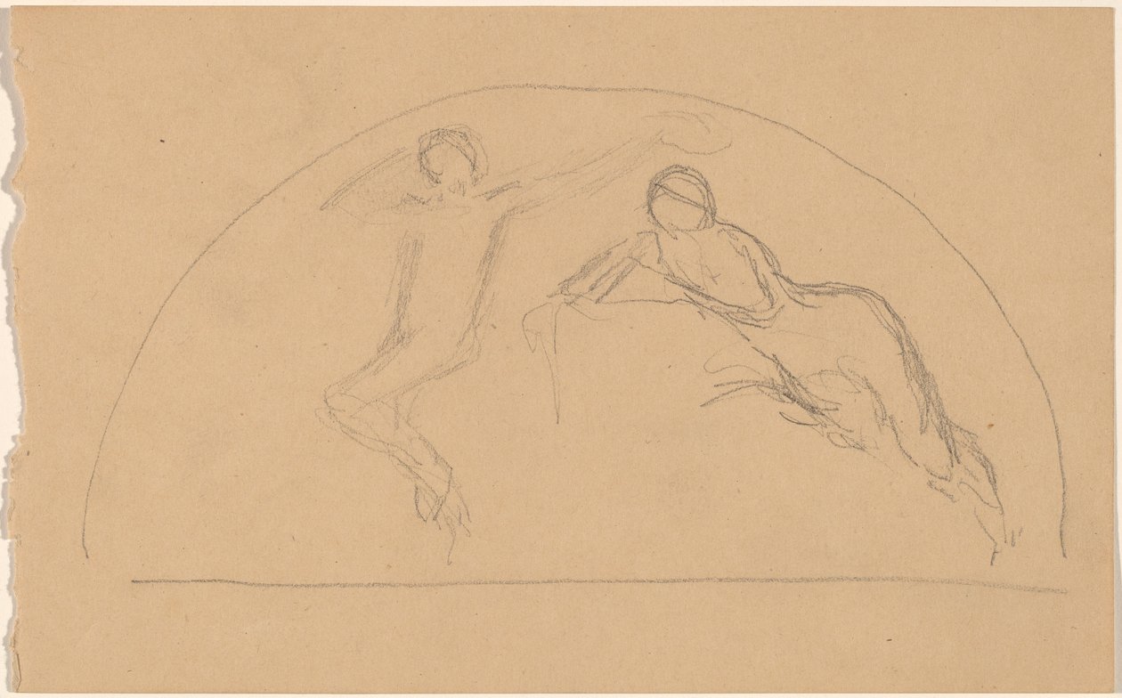 Studie figur v lunetě od Charles Sprague Pearce
