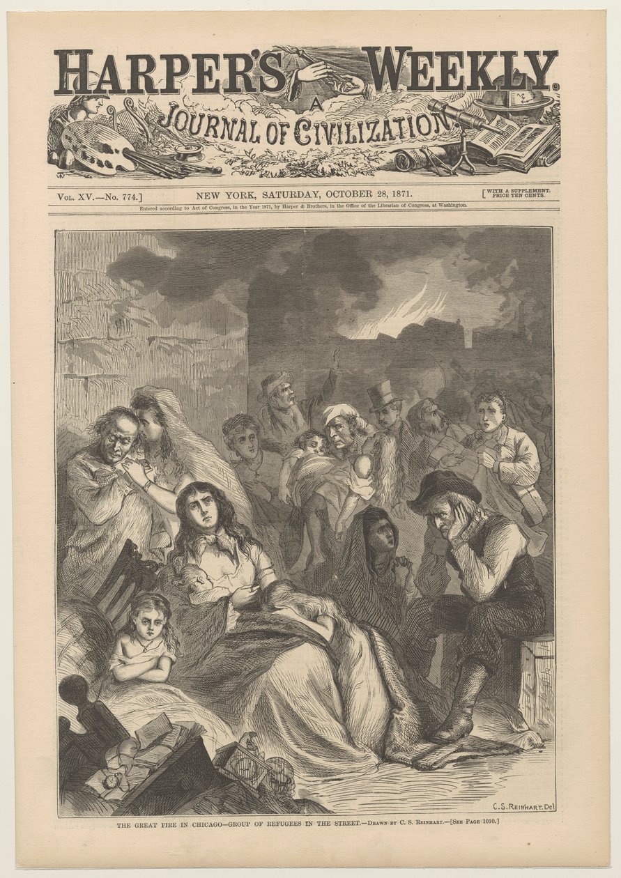 Obálka Harpers Weekly, 28. října 1871 od Charles Stanley Reinhart