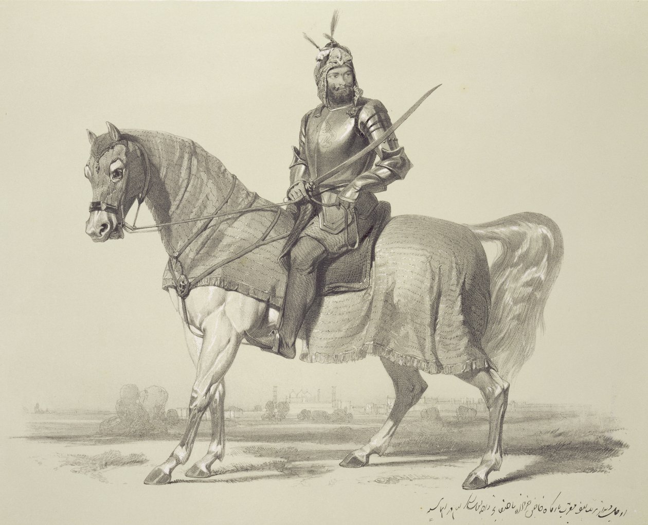Panjab: Rajah Lal Sing, deska 13 z „Recollections of India“, vyryla Auguste Francois Laby (1784-1860) 1847 od Charles Stewart Hardinge
