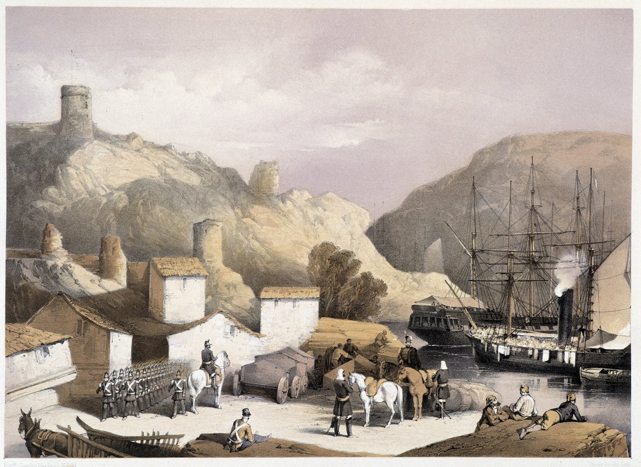 Přístav Balaclava v “”Sebastopol”” od Ch.Hardinge. Litho od Vincenta Brookse, d. Londýn 1855 Henry Graves. od Charles Stewart Hardinge