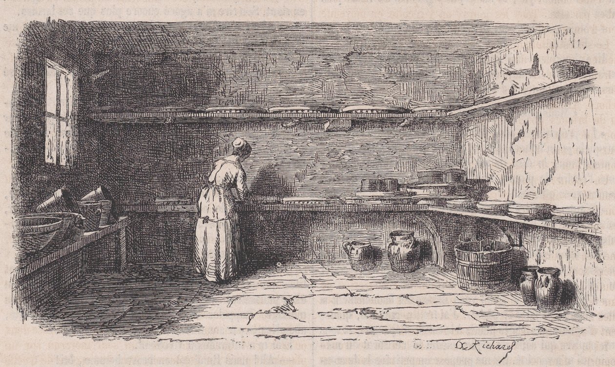A Dairy, od Le Magasin Pittoresque, ca. 1852. od Charles Tamisier
