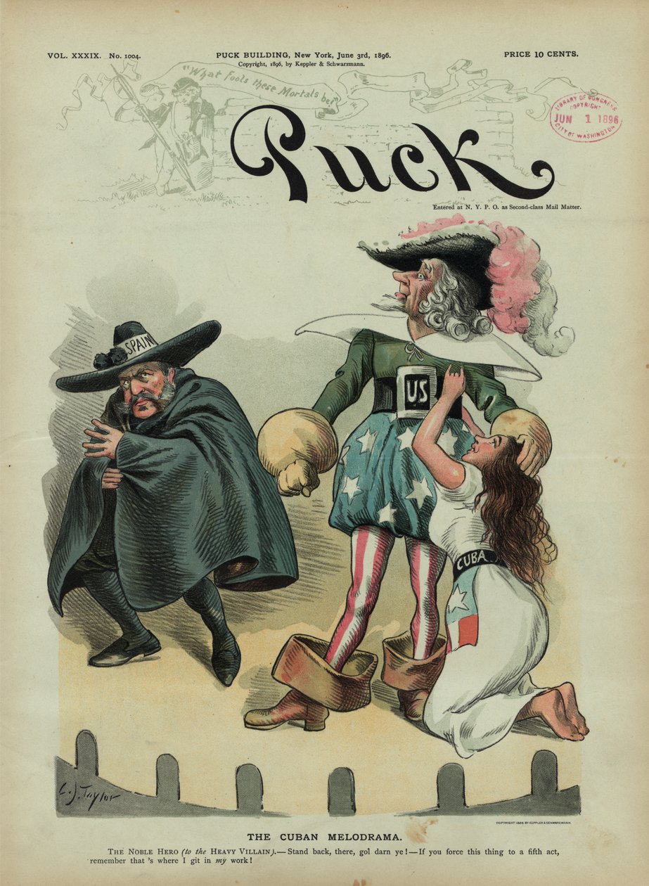 Kubánské melodrama, 1896 (chromolitograf) od Charles Taylor