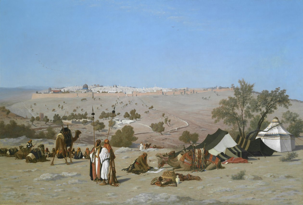 Jeruzalém z Olivetské hory, do roku 1880. od Charles Theodore Frere