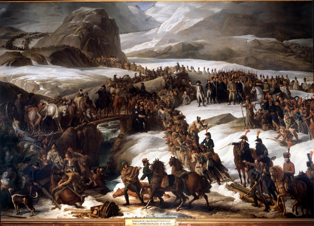 Průchod Velkého svatého Bernarda (Great Saint Bernard) francouzskou armádou 20. května od Charles Thevenin
