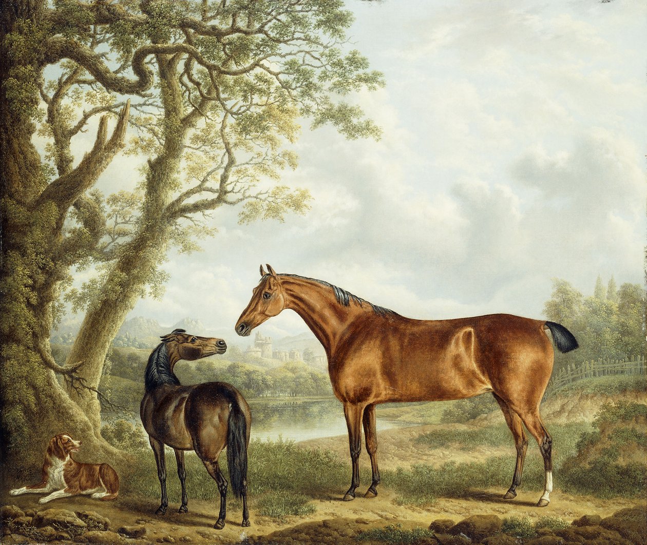 Lovci a španěl v rozsáhlé krajině, 1827 od Charles Towne